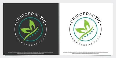 vettore chiropratica logo design per massaggio teraphy con creativo concetto