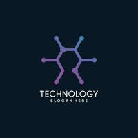 tecnologia logo idea con moderno concetto design vettore