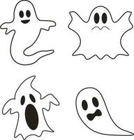 fantasma Halloween. carino fantasma ombra. fantasma foglio per Halloween personaggio design. isolato vettore illustrazione.