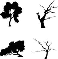 natura alberi silhouette. pino foreste e parchi di abete rosso.per design decorazione, vettore isolato natura retrò illustrazione impostato