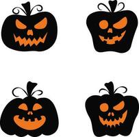 Halloween zucca silhouette con vario espressioni o vettore illustrazione.per design decorazione.vettore professionista