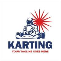 Go kart logo modello. karting logo vettore illustrazione.