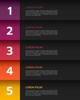 Infografica bandiera o opuscolo 5 passaggi modello. attività commerciale presentazione. vettore illustrazione.