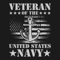 orgoglioso Marina Militare del veterano giorno maglietta design vettore
