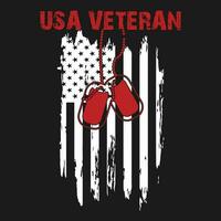 divertente Stati Uniti d'America veterano americano bandiera t camicia design vettore