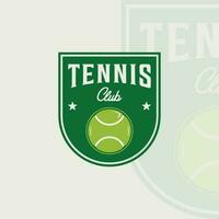 palla di tennis logo emblema vettore illustrazione modello icona grafico design. sport cartello o simbolo per club o torneo con distintivo