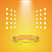 arancia podio vettore illustrazione con lampade. adatto per Schermo Prodotto presentazione