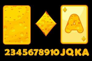 formaggio impostato per la creazione di giocando carte per un' mobile gioco. diamante completo da uomo vettore