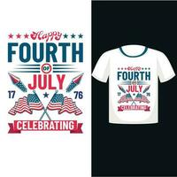 contento 4 ° luglio indipendenza giorno t camicia design vettore