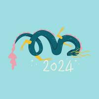 Drago simbolo di 2024. Cinese lunisolare calendario. vettore isolato illustrazione per design.