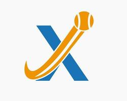 lettera X tennis club logo design modello. tennis sport accademia, club logo vettore