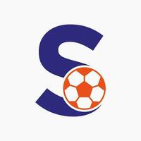 iniziale lettera S calcio logo. calcio logo design vettore modello