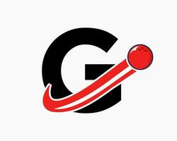 lettera g bowling logo. bowling palla simbolo con in movimento palla icona vettore