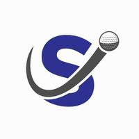 iniziale lettera S golf logo design. iniziale hockey sport accademia cartello, club simbolo vettore