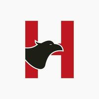 lettera h aquila logo design. mezzi di trasporto simbolo vettore modello