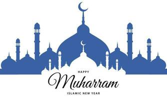 contento Muharram islamico nuovo anno sfondo. musulmano Comunità Festival modello design. carta, striscione, manifesto. vettore illustrazione.