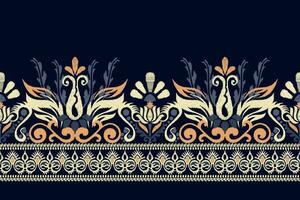 ikat floreale paisley ricamo su viola sfondo.ikat etnico orientale modello tradizionale.azteco stile astratto vettore illustrazione.disegno per trama, tessuto, abbigliamento, avvolgimento, decorazione, pareo.