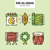 set di icone di eid al adha vettore