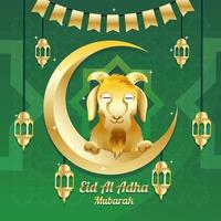 festeggiare il giorno dell'eid al adha vettore