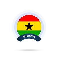 icona del pulsante cerchio bandiera nazionale del ghana vettore