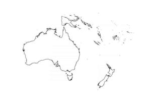 scarabocchiare la mappa dell'oceania con i paesi vettore