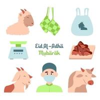 set di icone di eid al adha vettore