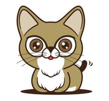 cartone animato simpatico gatto con la coda che scuote la mascotte del personaggio vettore