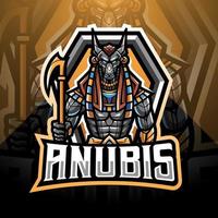 anubis esport logo mascotte design vettore