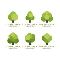 pacchetto di illustrazioni vettoriali dell'icona dell'albero
