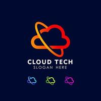modello di icona di progettazione del logo cloud tech vettore