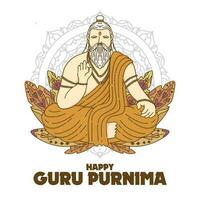 guru purnima vettore modello