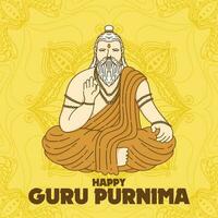 contento guru purnima vettore