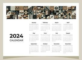 calendario 2024 geometrico modelli. calendario modello per 2024 anno con geometrico forme. vettore