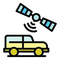 satellitare controllo auto icona vettore piatto