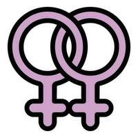 Genere identità lesbica icona vettore piatto