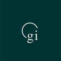 gi iniziale monogramma logo con cerchio stile design vettore