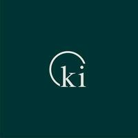 ki iniziale monogramma logo con cerchio stile design vettore