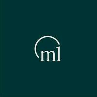 ml iniziale monogramma logo con cerchio stile design vettore