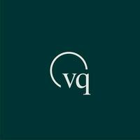 vq iniziale monogramma logo con cerchio stile design vettore