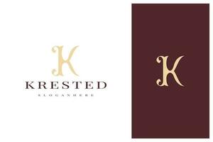 elegante semplice minimo lusso lettera K logo design vettore