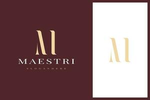 elegante semplice minimo lusso serif font alfabeto lettera m logo design vettore