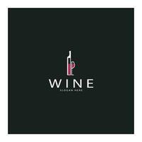 modello di progettazione del logo del vino.illustrazione vettoriale di icona-vettore