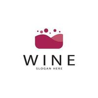 modello di progettazione del logo del vino.illustrazione vettoriale di icona-vettore