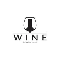 modello di progettazione del logo del vino.illustrazione vettoriale di icona-vettore