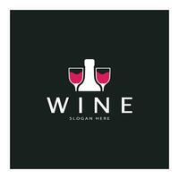 modello di progettazione del logo del vino.illustrazione vettoriale di icona-vettore