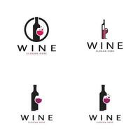 modello di progettazione del logo del vino.illustrazione vettoriale di icona-vettore