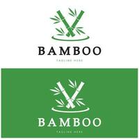 progettazione dell'illustrazione dell'icona di vettore del modello di logo di bambù