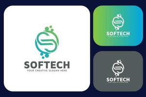 S Tech logo design modello vettore