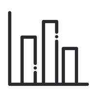 diagramma del rapporto delle statistiche icona dello stile della linea di scienza e ricerca vettore