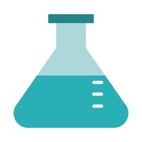 chimica becher laboratorio attrezzature sanitarie icona stile piatto medico vettore